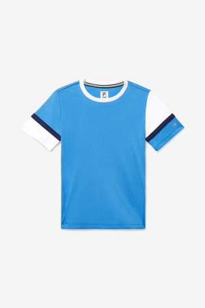 Camisa Polo Fila Core Doubles Crew Unisex Blancas Azul Marino | 236509ZAY