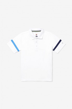 Camisa Polo Fila Core Tennis Polo Unisex Blancas Azul Marino | 193546PZI