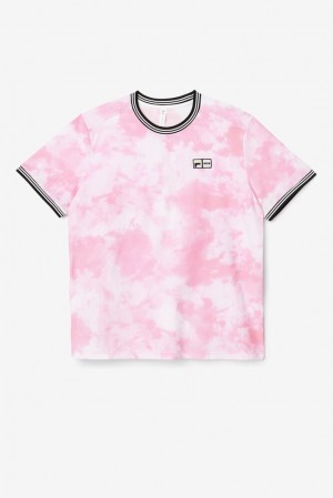 Camisa Polo Fila Msgm X Fila Printed Performance Tee Hombre Rosas Negras | 273465CBS