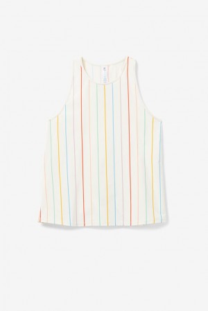 Camiseta Tirantes Fila Cross Court Tie Up Back Tank Mujer Blancas | 509163SQH