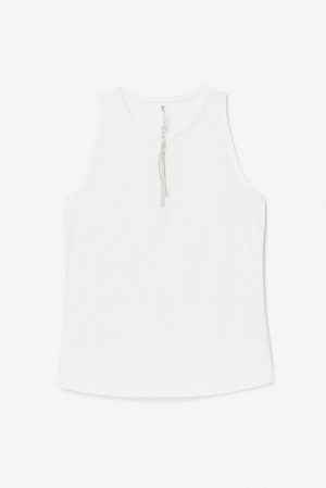 Camiseta Tirantes Fila Tie Breaker Front-zip Full Coverage Tank Mujer Blancas | 635019PEB