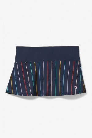 Falda Corta Fila Cross Court Stripe Skort Mujer Indigo | 972831LPX