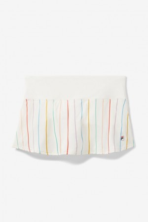Falda Corta Fila Cross Court Stripe Skort Mujer Blancas | 385674XMY