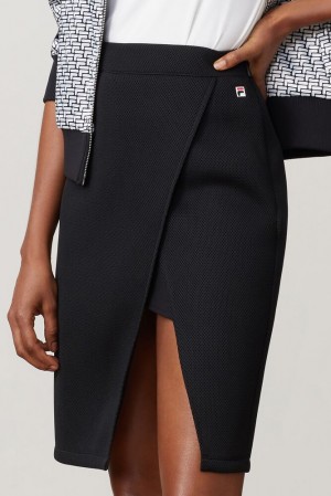 Falda Fila Fila Milano High Slit Skirt Mujer Negras | 749325EQH