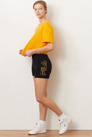 Short Fila Beatriz High Waist Bike Shorts Mujer Negras | 749520CRK