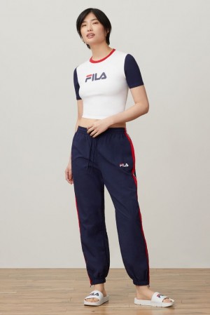 Short Fila Ilah Windpant Mujer Peac/Cred/Wht | 874502KNJ