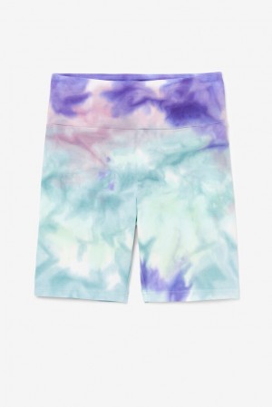 Short Fila Taima Tie Dye Bike Short Mujer Azules | 821095EDZ
