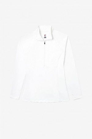 Suéteres Fila Essentials 1/2 Zip Unisex Blancas | 198235KGU