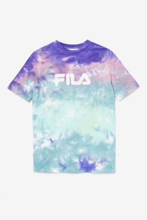 Tops Fila Alivia Tie Dye Tee Mujer Azules | 167598YJV