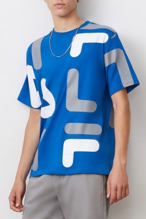 Tops Fila Bennet Tee Hombre Bblu/Fgry/Wht | 847392RXT