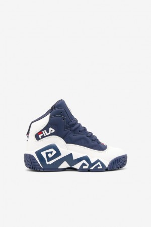 Zapatos Tenis Fila Mb Tennis Shoes Unisex Blancas Azul Marino Rojas | 082764AIF